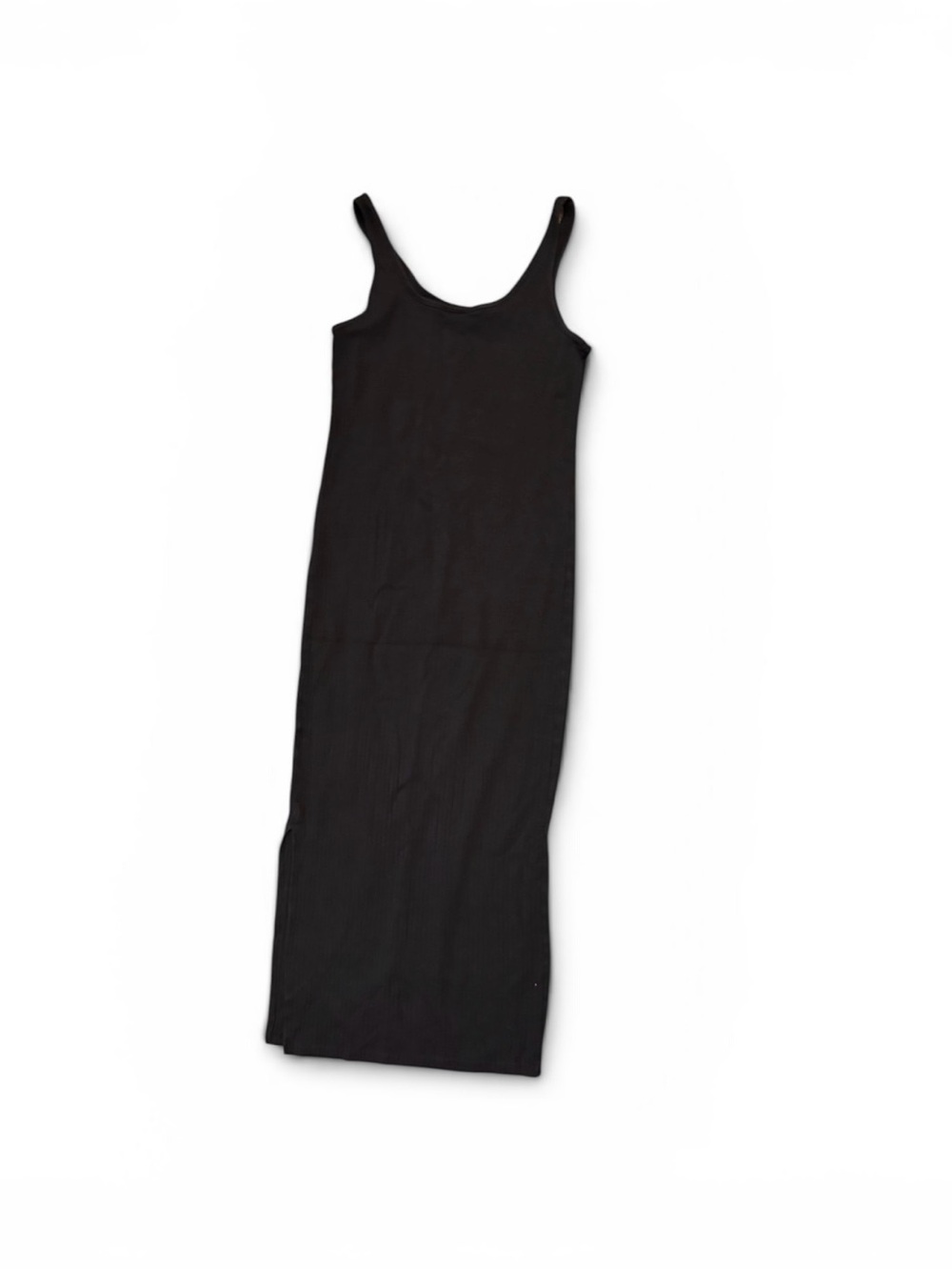 Maternity Black Ribbed Tank Midi Dress